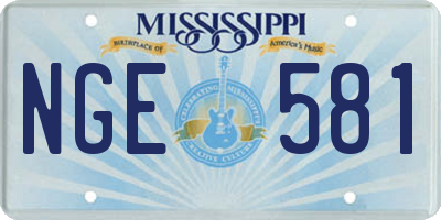 MS license plate NGE581