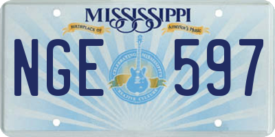 MS license plate NGE597