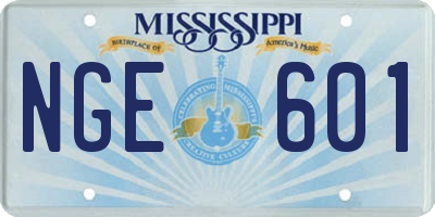 MS license plate NGE601