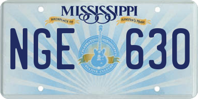 MS license plate NGE630