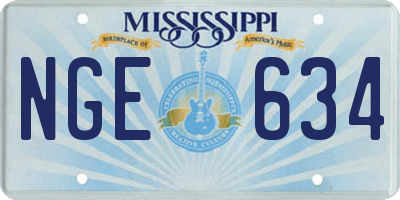 MS license plate NGE634