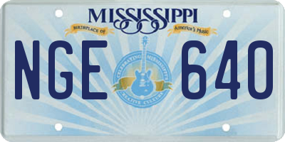 MS license plate NGE640