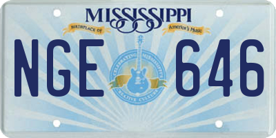 MS license plate NGE646