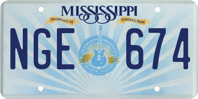 MS license plate NGE674