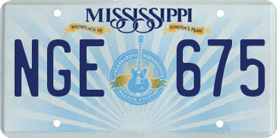 MS license plate NGE675