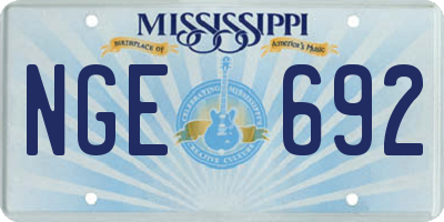 MS license plate NGE692