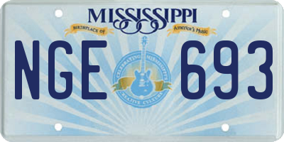 MS license plate NGE693