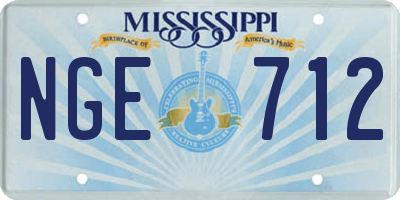 MS license plate NGE712