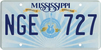 MS license plate NGE727