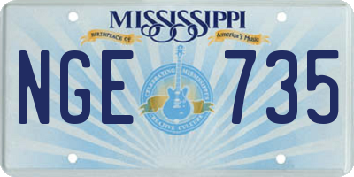 MS license plate NGE735