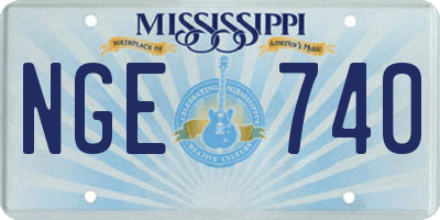 MS license plate NGE740