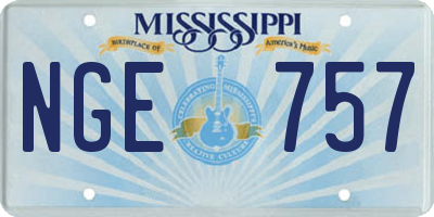 MS license plate NGE757