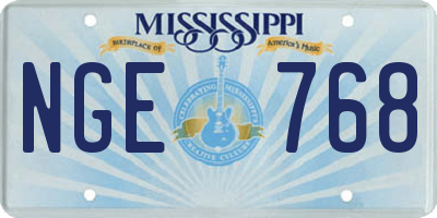 MS license plate NGE768