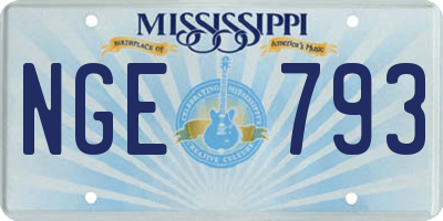MS license plate NGE793