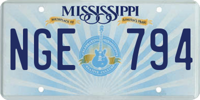 MS license plate NGE794