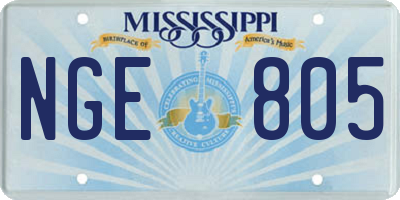 MS license plate NGE805