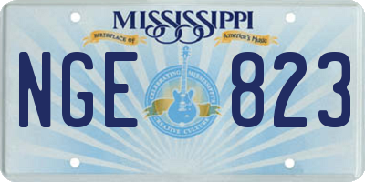 MS license plate NGE823