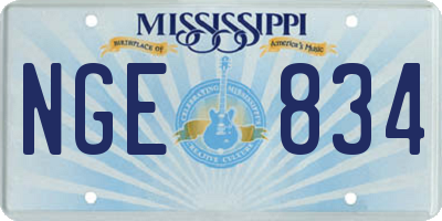 MS license plate NGE834