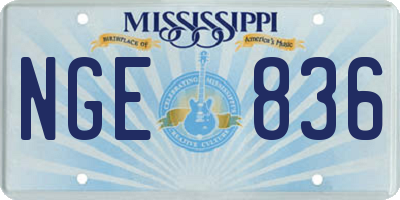 MS license plate NGE836
