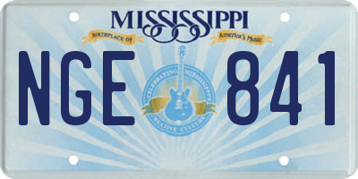 MS license plate NGE841