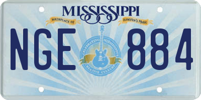 MS license plate NGE884