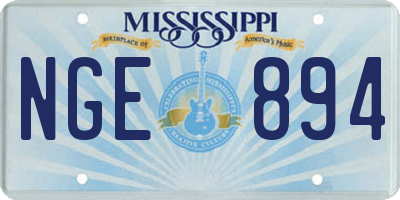MS license plate NGE894