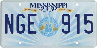 MS license plate NGE915