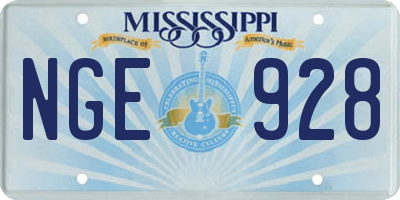 MS license plate NGE928