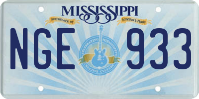 MS license plate NGE933