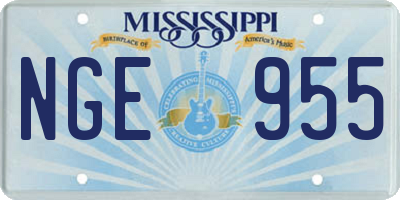 MS license plate NGE955