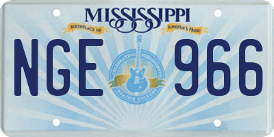 MS license plate NGE966