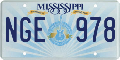 MS license plate NGE978