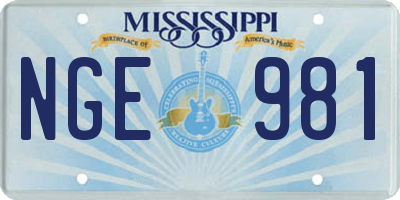 MS license plate NGE981