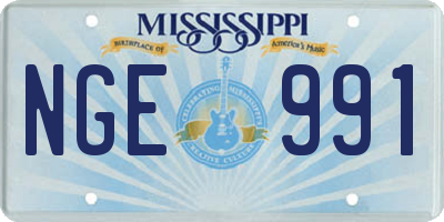 MS license plate NGE991