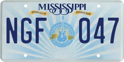 MS license plate NGF047