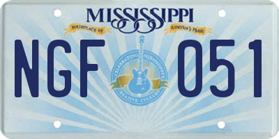 MS license plate NGF051