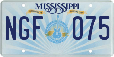 MS license plate NGF075