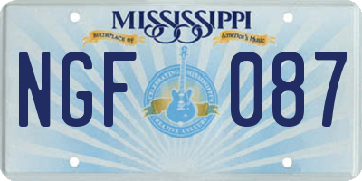 MS license plate NGF087