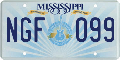 MS license plate NGF099