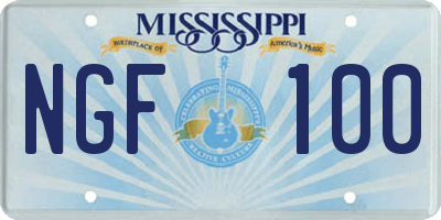 MS license plate NGF100