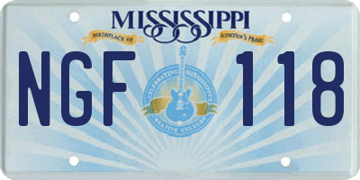 MS license plate NGF118