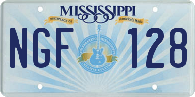 MS license plate NGF128