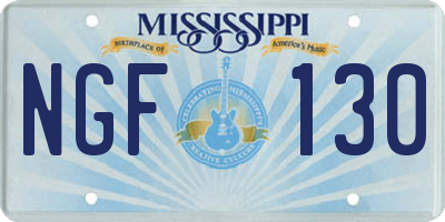 MS license plate NGF130