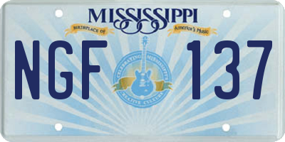 MS license plate NGF137