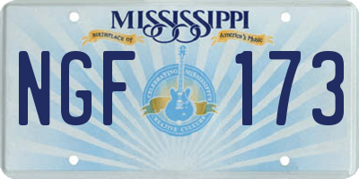MS license plate NGF173