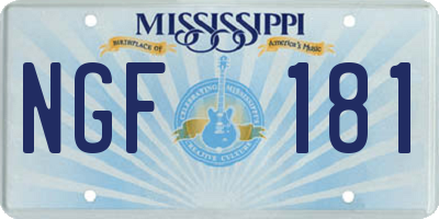 MS license plate NGF181