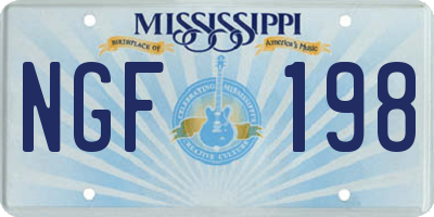 MS license plate NGF198
