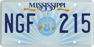 MS license plate NGF215