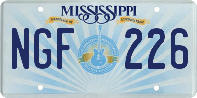 MS license plate NGF226