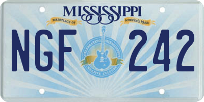 MS license plate NGF242